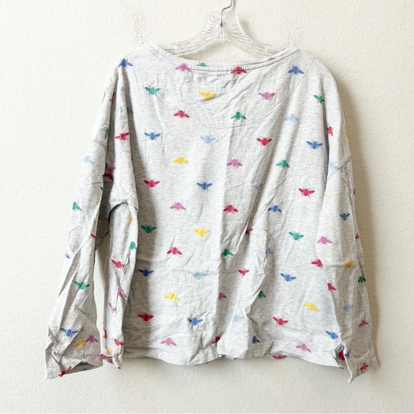 Joules Gray Dreamley Bee Print Long Sleeve & Joggers Jersey Pajama Set Sz L - Picture 10 of 16